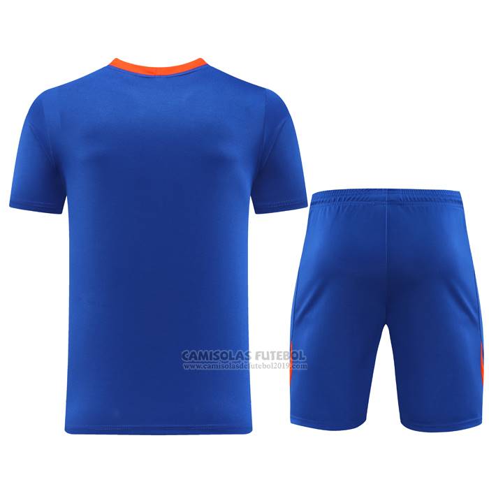 Fato de Treino Holanda Manga Curta 2024-2025 Azul - Calcas Curta
